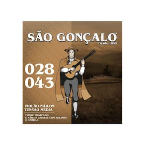 Encordoamento Violao Sao Goncalo Nylon Cristal C/ Bolinha Tensao Media