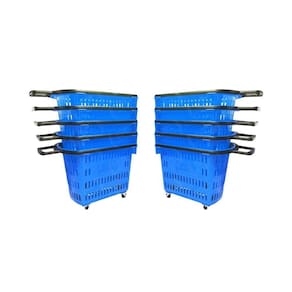 Kit - 10 Cestos Grande Com Rodízio D300 Cód. 3300 Azul - Della Plast