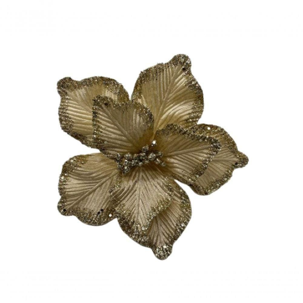 Poinsétia Dourada 25cm - Fl553