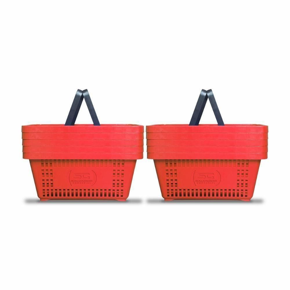 Kit - 10 Cestos Compras Plástica D100 Cód. 3000 Vermelho - Della Plast