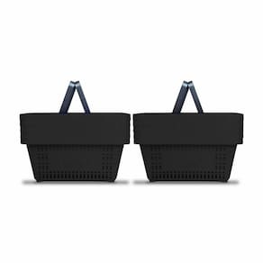 Kit - 10 Cestos Compras Plástica D100 Cód. 3000 Preto - Della Plast