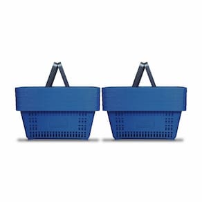 Kit - 10 Cestos Compras Plástica D100 Cód. 3000 Azul Padrão - Della Plast
