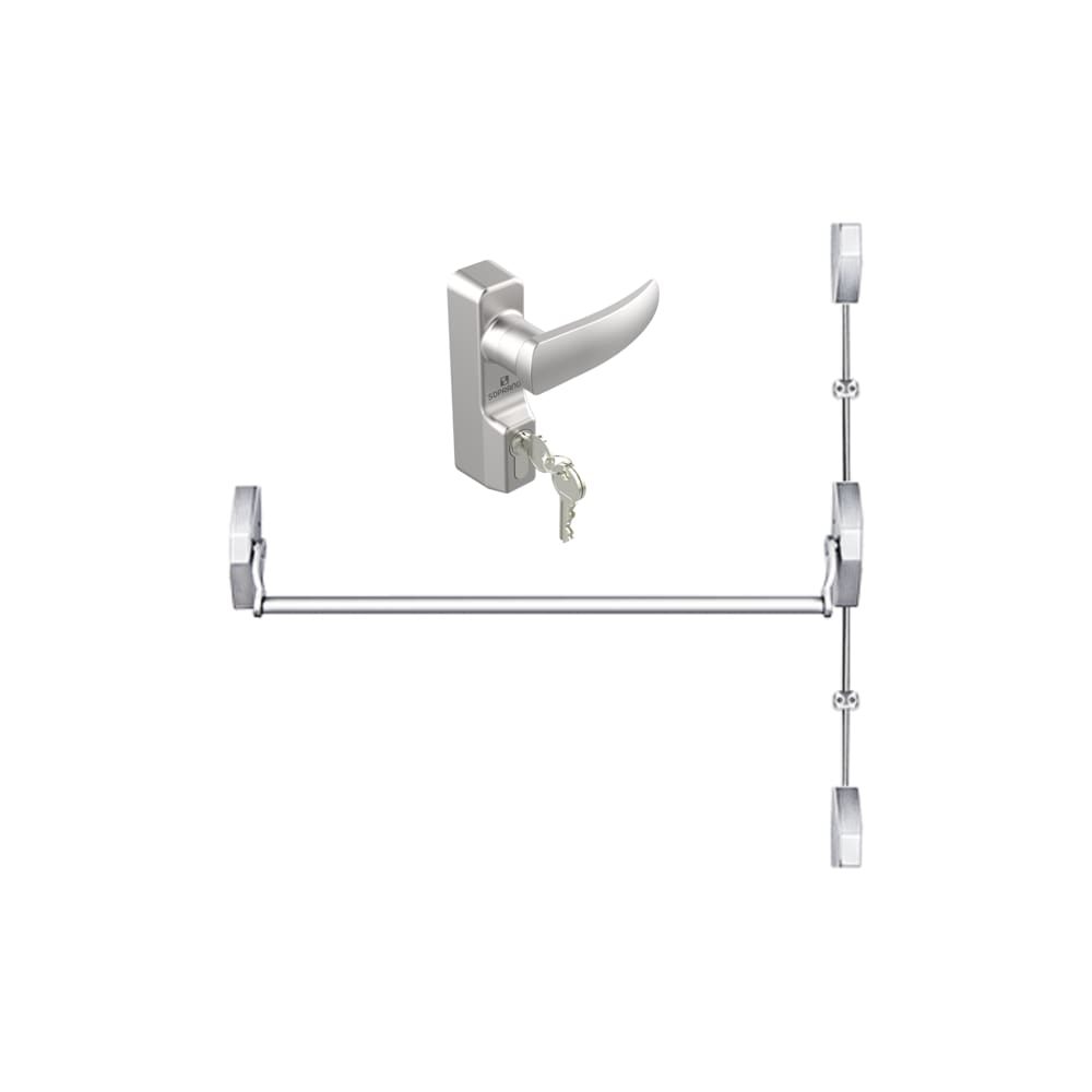 Kit Barra Antipânico 02 pontos de Travamento + Fechadura Externa