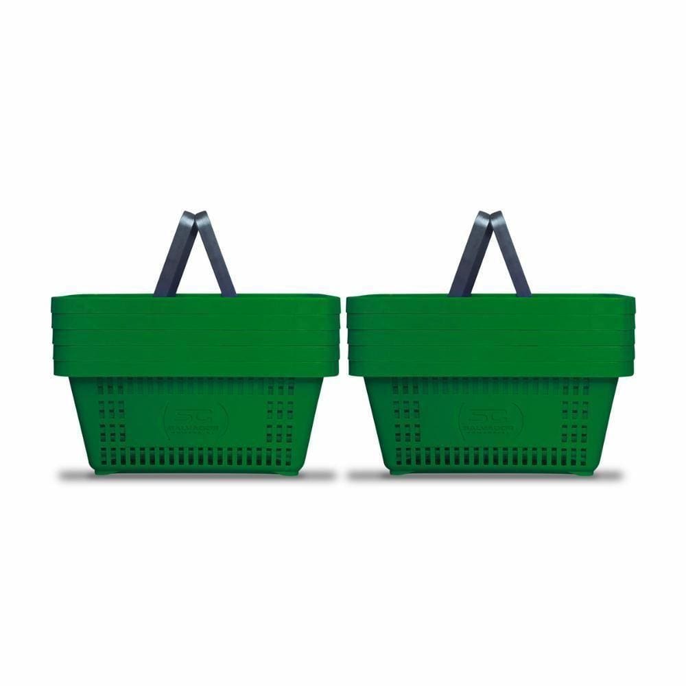 Kit - 10 Cestos Compras Plástica D100 Cód. 3000 Verde - Della Plast