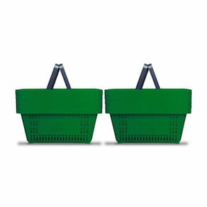 Kit - 10 Cestos Compras Plástica D100 Cód. 3000 Verde - Della Plast