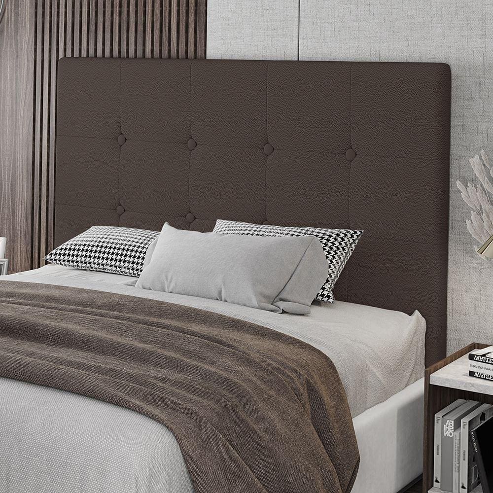 Cabeceira Solteiro Lua 90cm Material Sintético Marrom Com Frame Digital Móveis