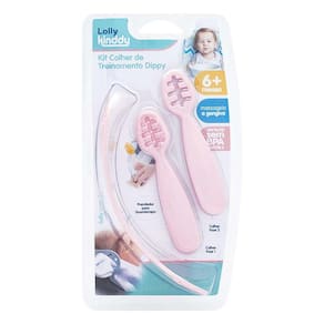 Kit Colheres de Treinamento - Dippy - Kinddy - Rosa - Lolly