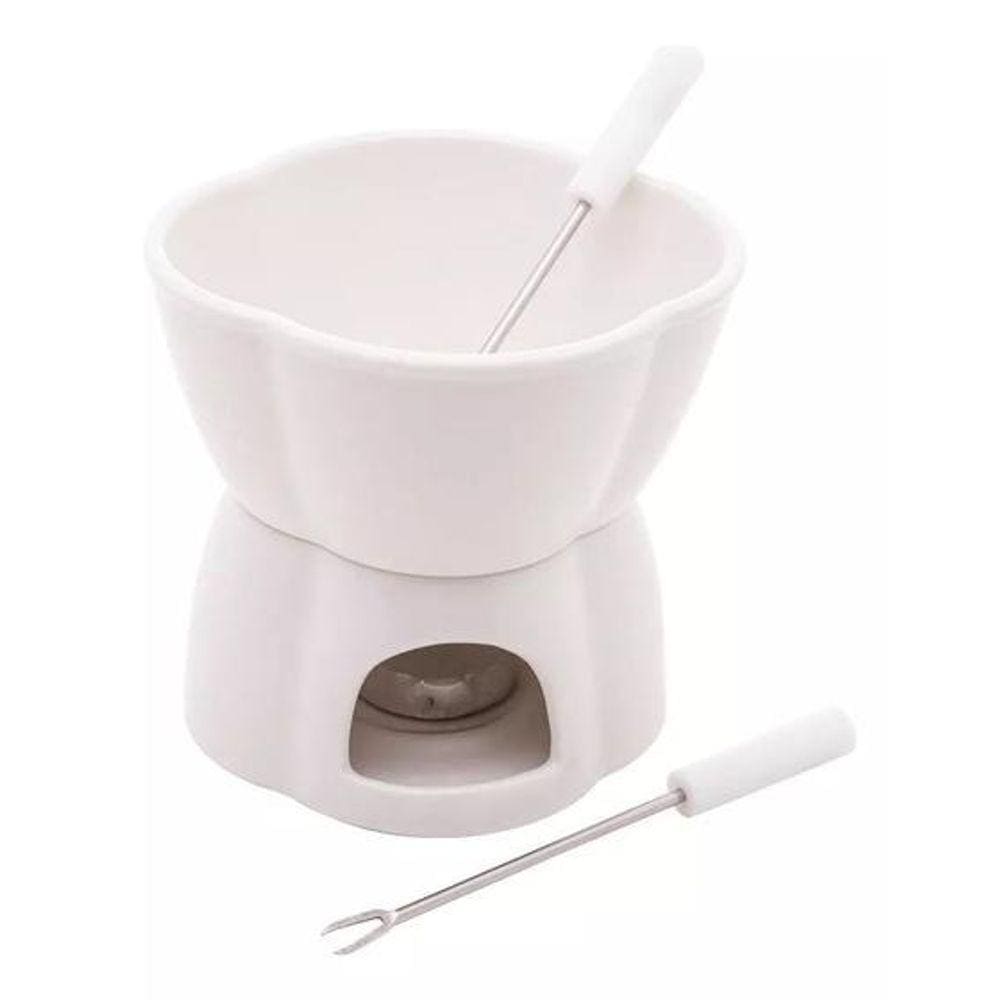 Fondue Porcelana 04 Pçs Alpes Branco 400 Ml