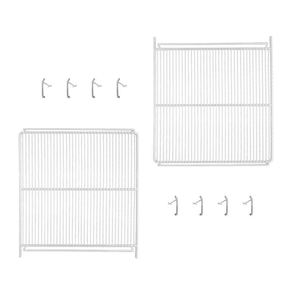 Kit - 2 Prateleiras Grade Branca Visa Vn50 Vb52 Vf50 + 8 Ganchos Suporte - Metalfrio