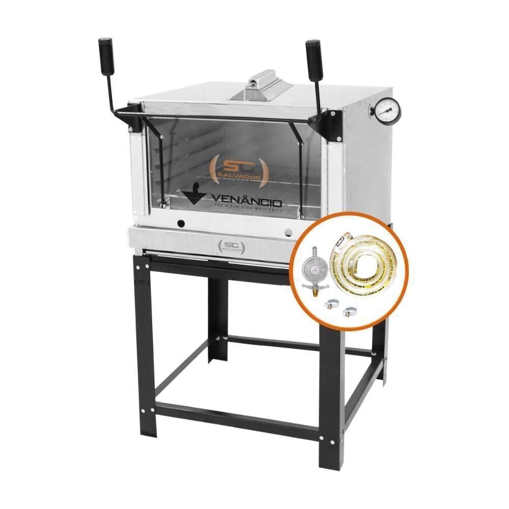 Kit - Forno Gás Industrial Roma Inox Infravermelho Firiv80 + Kit Gás - Venâncio
