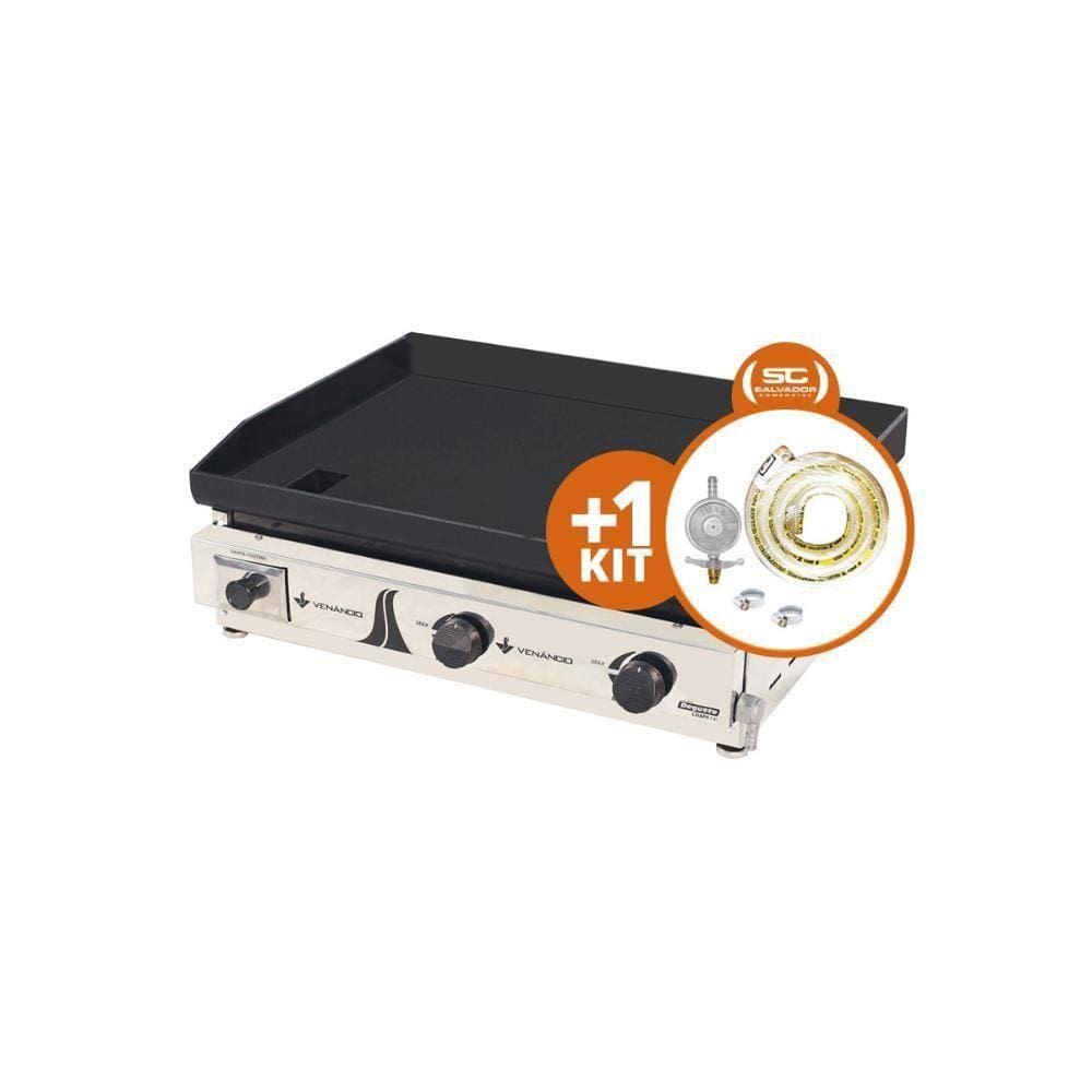 Kit - Chapa Gás Inox 65 Cm C65 + Kit Gás - Venâncio