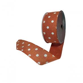 Fita Decorativa Laranja Com Bolinhas - Ft073