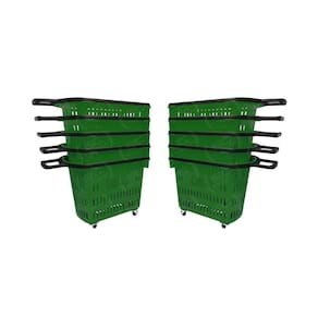 Kit - 10 Cestos Grande Com Rodízio D300 Cód. 3300 Verde - Della Plast
