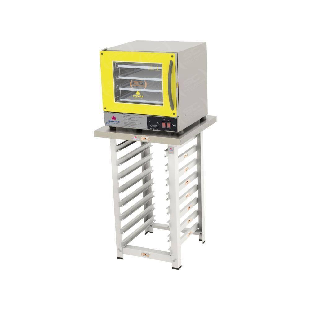 Kit - Forno Turbo Prp-004 Plus Digital 220v Amarelo + Bancada Mes-004 - Progás 220v