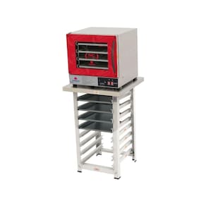 Kit - Forno Turbo Prp-004 Plus Digital 220v Vermelho + Bancada Mes-004 + 4 Assadeiras - Progás 220v