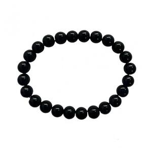 Pulseira Pedra Onix Negra Natural Unissex 8 Mm
