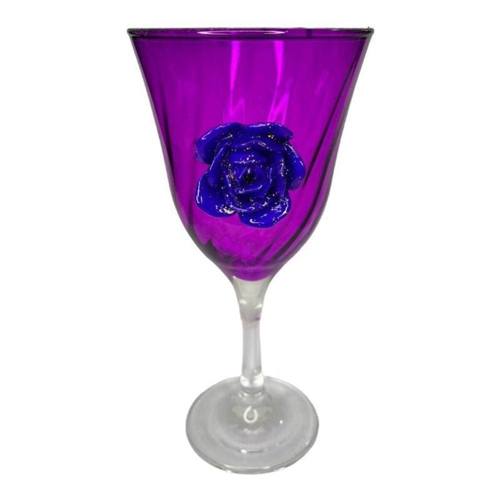 Taça Roxa Pomba Gira Lirio Rosa Super Luxo 330 Ml Vidro