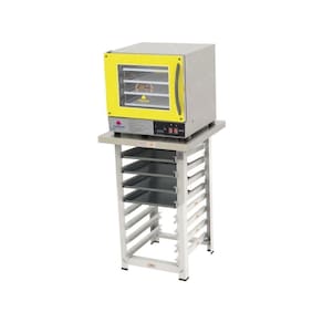 Kit - Forno Turbo Prp-004 Plus Digital 127v Amarelo + Bancada Mes-004 + 4 Assadeiras - Progás 127v