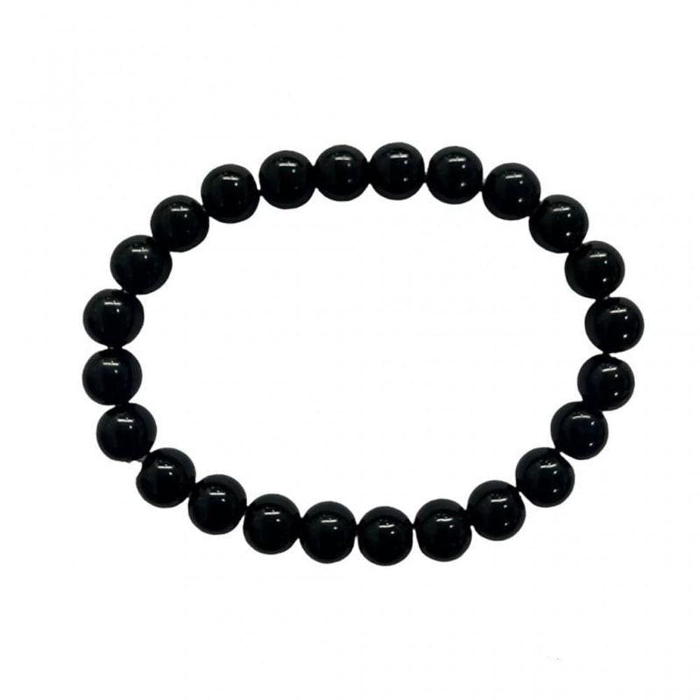 Pulseira Pedra Ônix Negra Natural Unissex 8 Mm