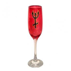 Taça Pomba Gira Vermelha Tridente Cristal Super Luxo 150 Ml
