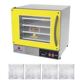 Kit - Forno Turbo Prp-004 Plus Digital 220v Amarelo + 4 Assadeiras - Progás 220v