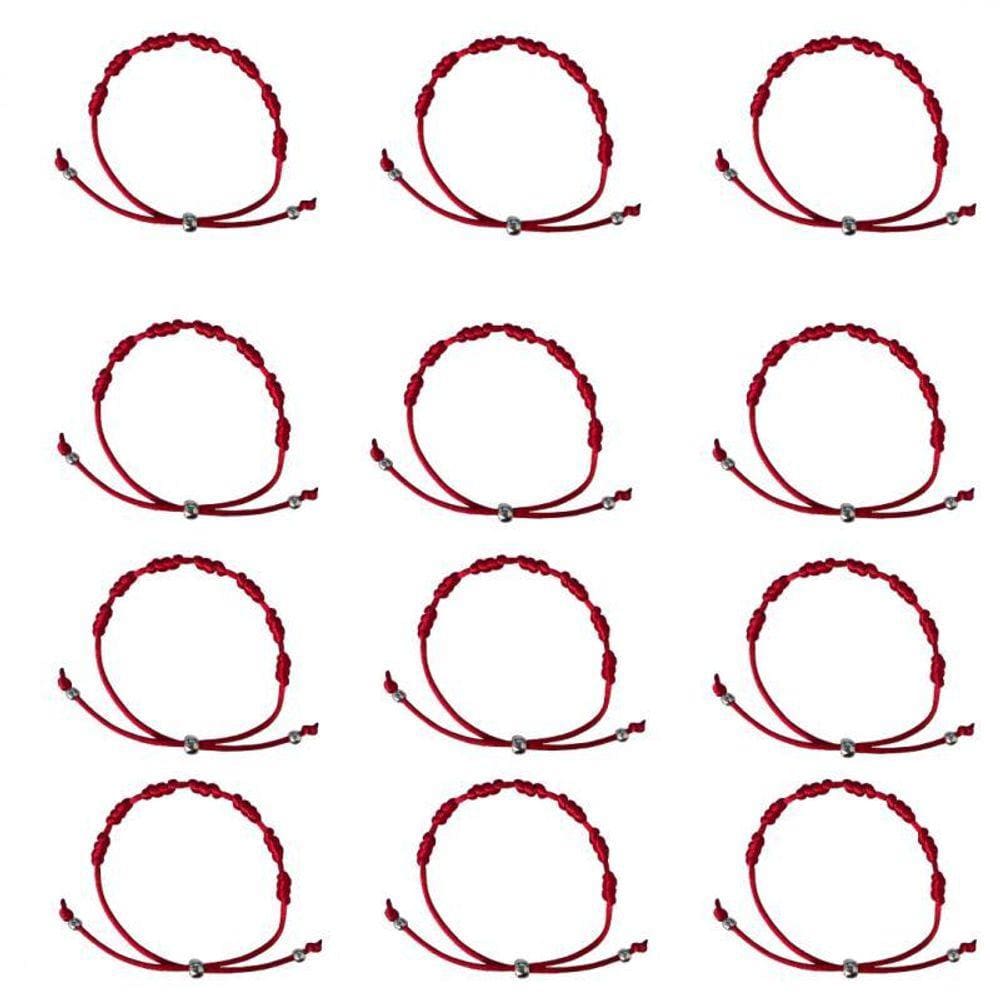 Pulseira Vermelha Kabbalah 7 Nós 12 Unidades