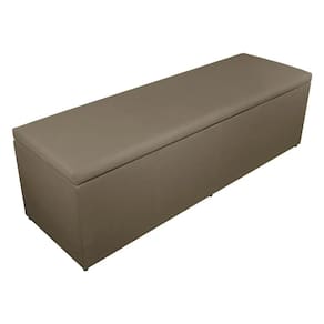 Calçadeira Báu Eva 140cm Suede Cappuccino - Vallisa Decor