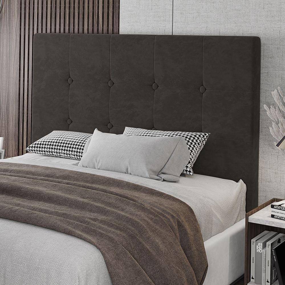 Cabeceira Queen Lua 160cm Veludo Marrom Digital Móveis