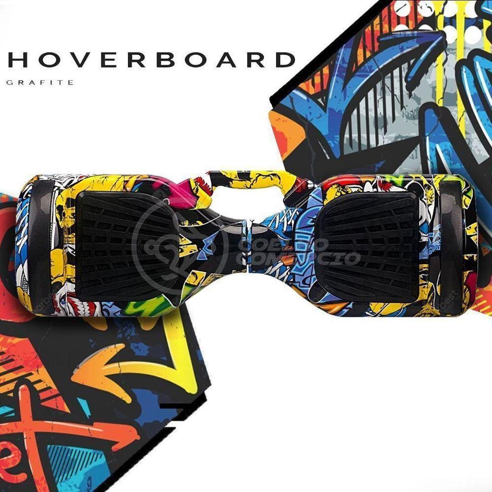 Hoverboard Infantil Skate Elétrico Arte Urbana Led Grafite