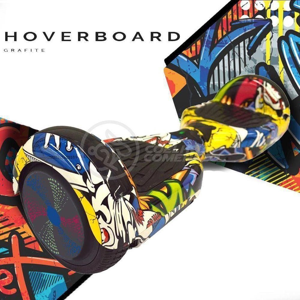 Hoverboard Infantil Skate Elétrico Arte Urbana Led Grafite