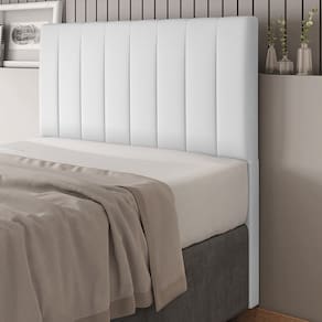 Cabeceira Casal 140cm Carla Material Sintético Branco Com Frame Digital Móveis