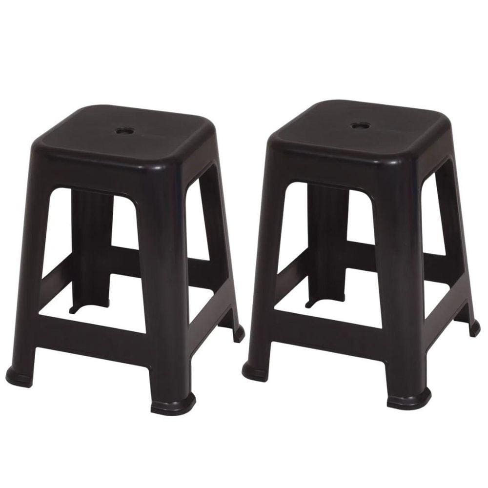 Kit 2 Banquetas Banco Plástica Mor 120Kg Reforçada - Branco