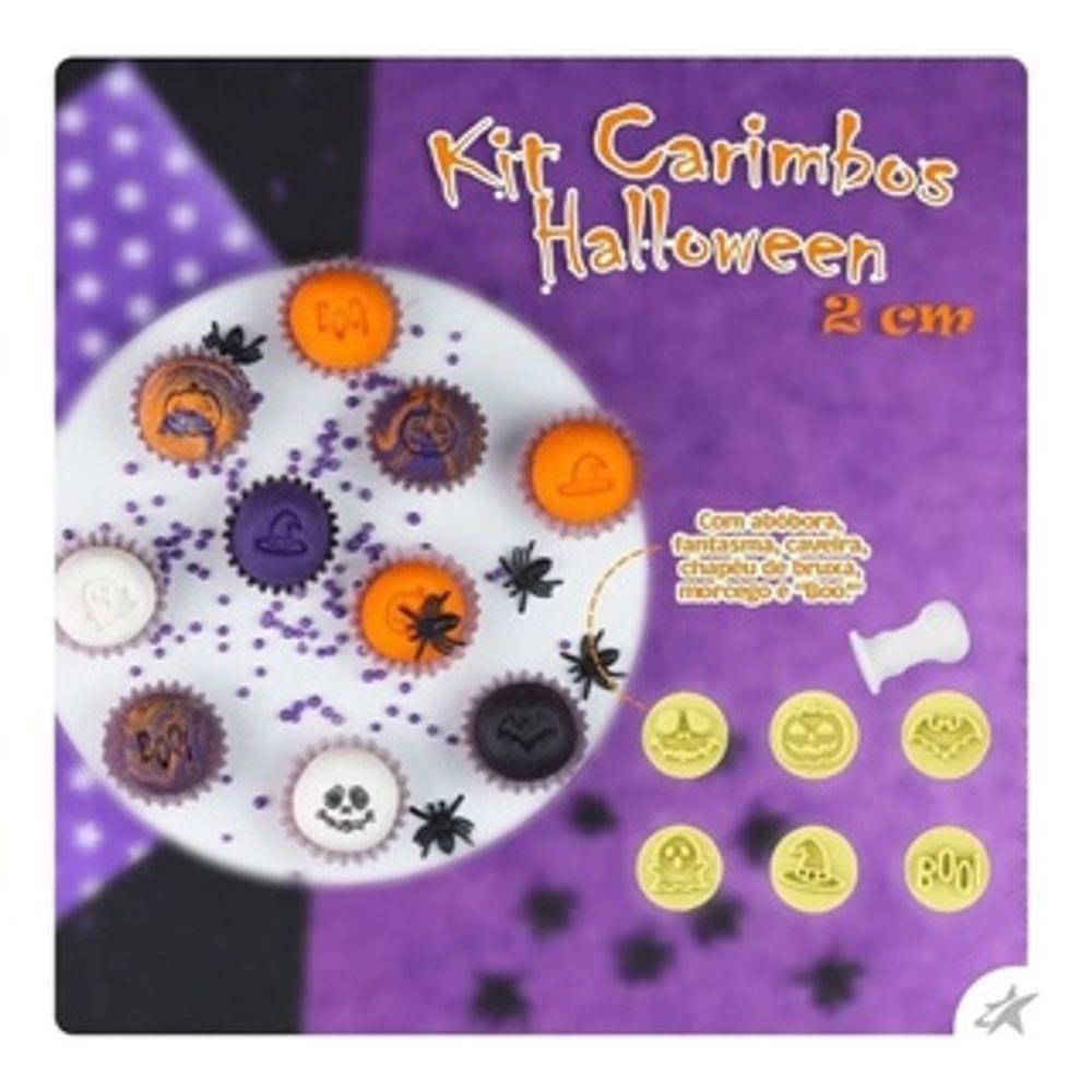 Kit 6 Carimbos Para Brigadeiro Halloween Blue Star Docinhos