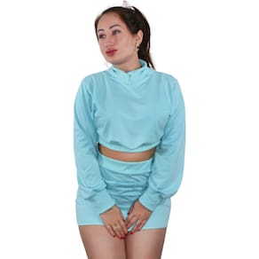 Saia De Moletinho Curta + Blusinha Moleton Feminino