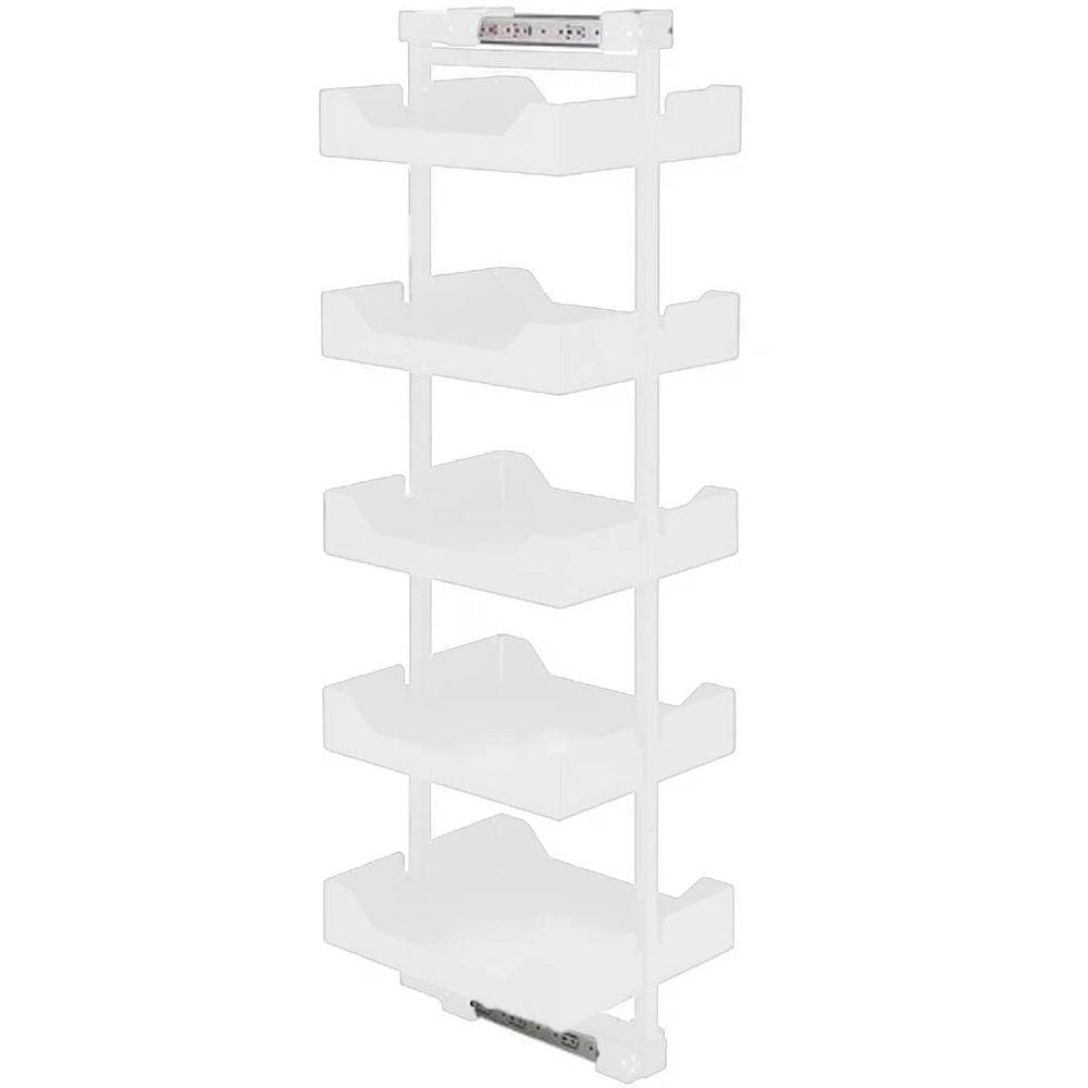 Coluna Deslizante Masutti Branca 5 Bandejas Embutir 33x48x152cm Cozinha Gavetas com Corrediça