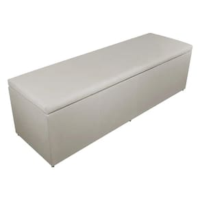 Calçadeira Báu Eva 90cm Suede Bege - Vallisa Decor