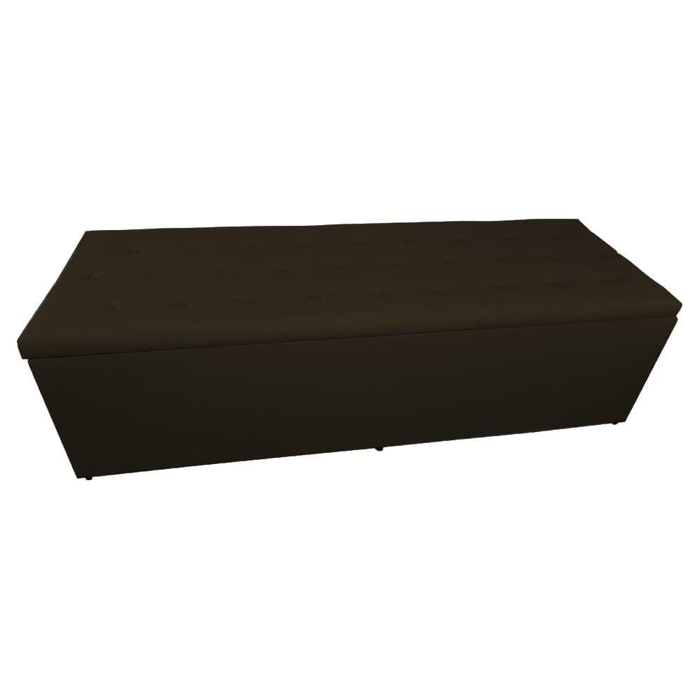 Calçadeira Báu Juliana 140cm Suede Marrom - Vallisa Decor