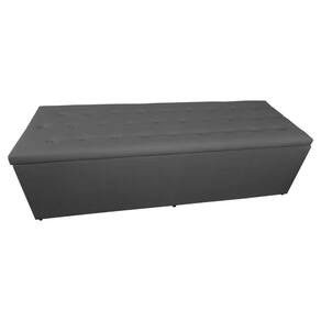 Calçadeira Báu Juliana 160cm Suede Cinza - Vallisa Decor