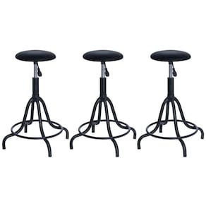 Kit 3 banquetas estofadas cozinha industrial Loft giratória West