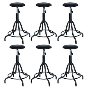 Kit 6 banquetas estofadas cozinha industrial Loft giratória West