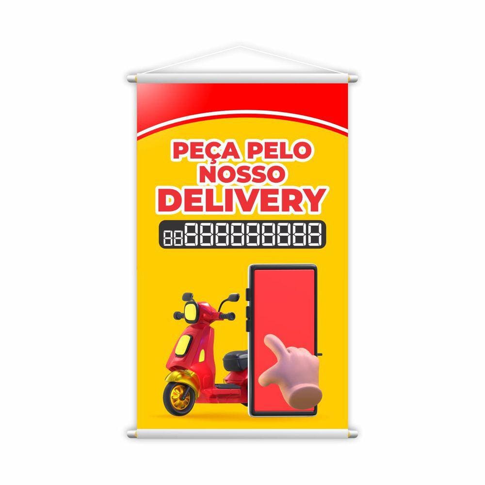 Banner Peça Pelo Delivery Telefone Contato Motoboy 60x40cm
