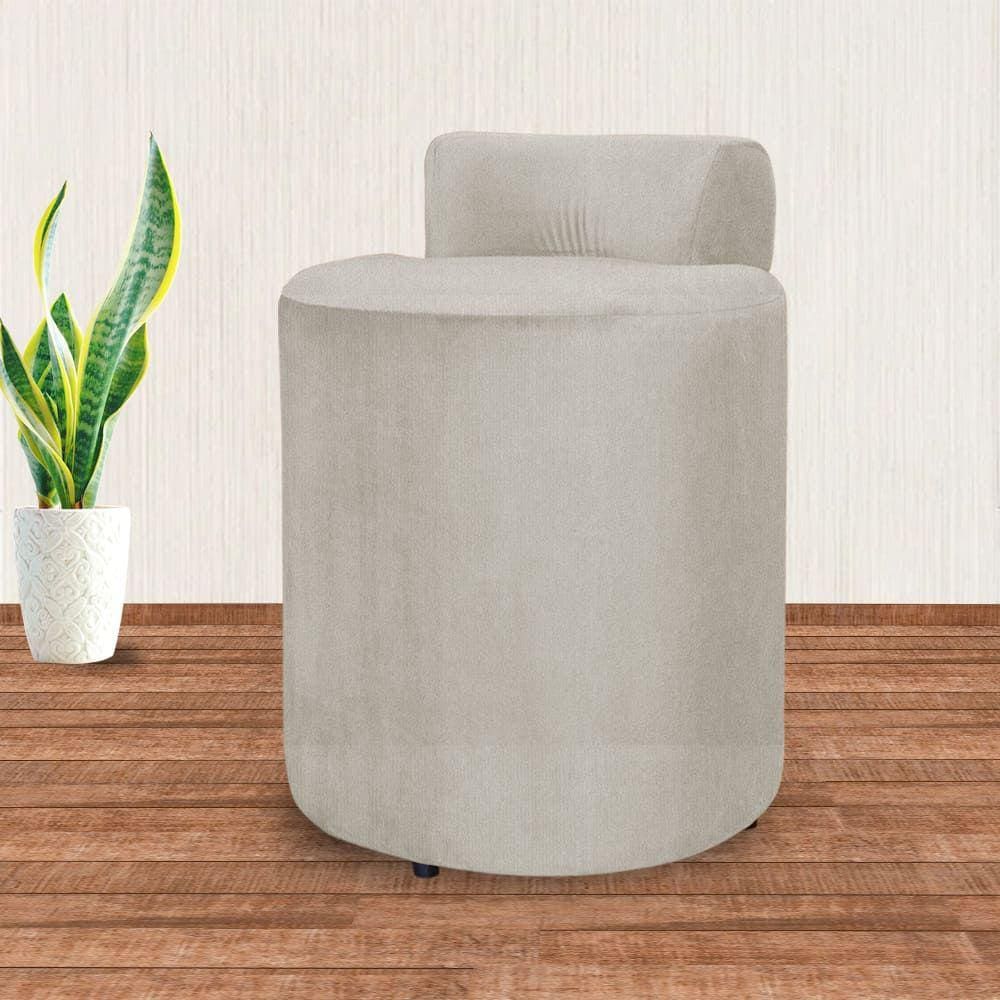Puff Athena Decorativo Quarto Suede Bege - Vallisa Decor