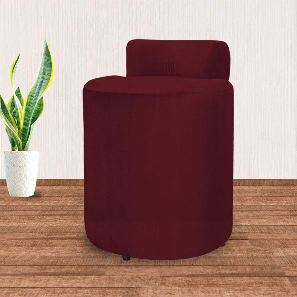 Puff Athena Decorativo Quarto Suede Bordo - Vallisa Decor
