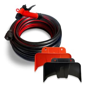 Mangueira Black Flex 10 Metros Anti Torção Esguicho Com Suporte De Parede Enrolador