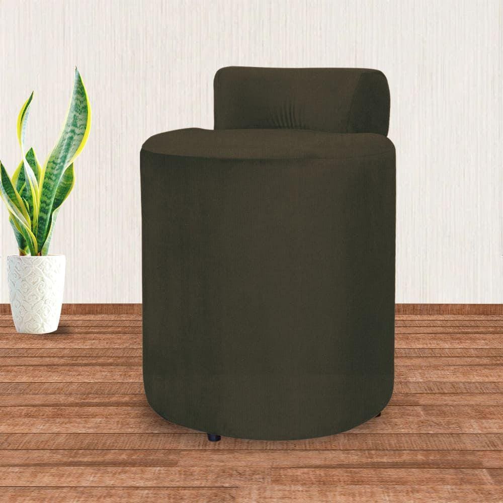 Puff Athena Decorativo Quarto Suede Cappuccino - Vallisa Decor