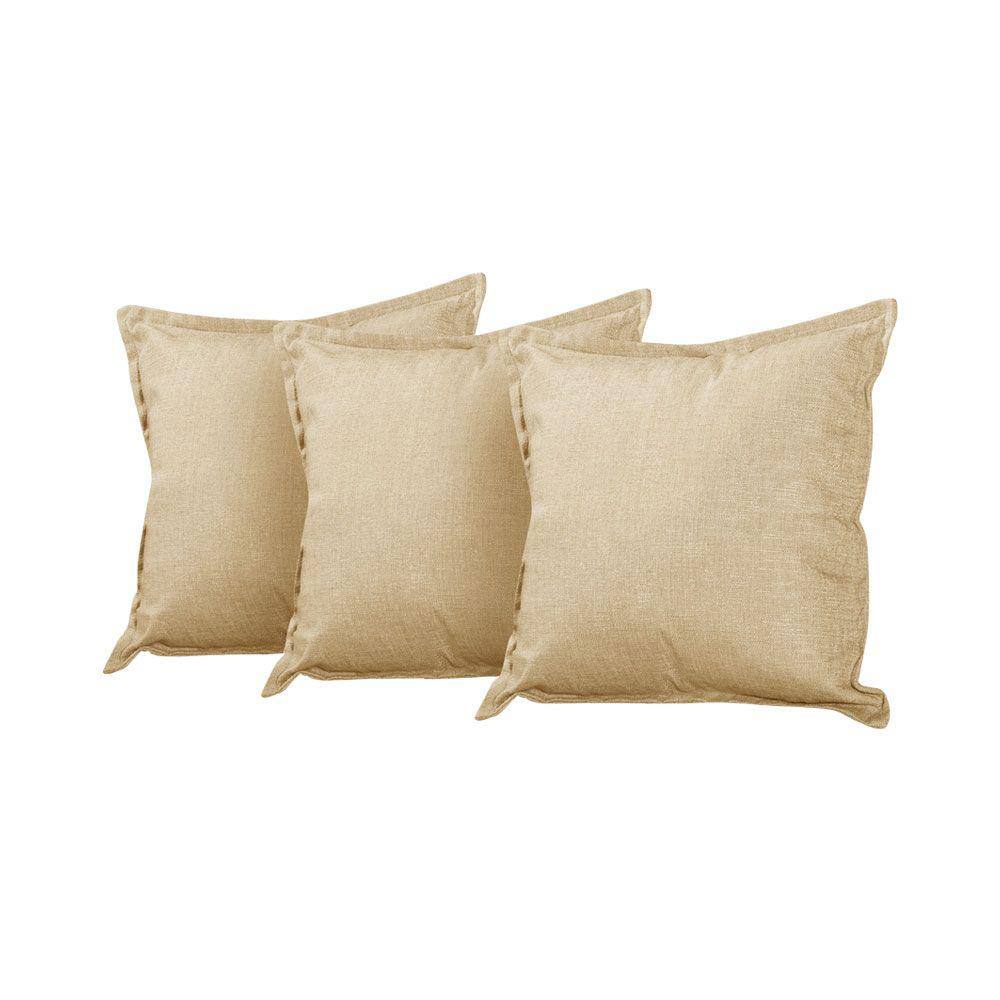 Kit 3 Almofadas Decorativas Bali Linho Dourado