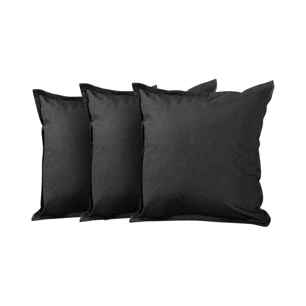 Kit 3 Almofadas Decorativas Bali Linho Marrom Escuro