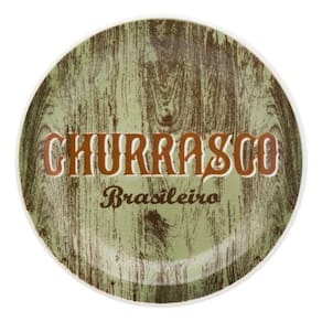 Kit Jogo Conjunto 6 Pratos Rasos Churrasco Verde 26cm - Oxford
