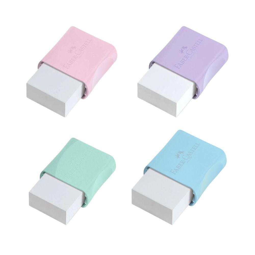 Kit 04 Borracha Escolar Faber-Castell Max Tons Pastel