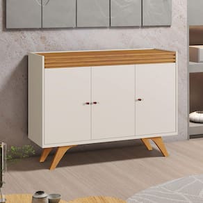 Buffet Moderno 3 Portas - Sevilha-Off White - Mavau Móveis